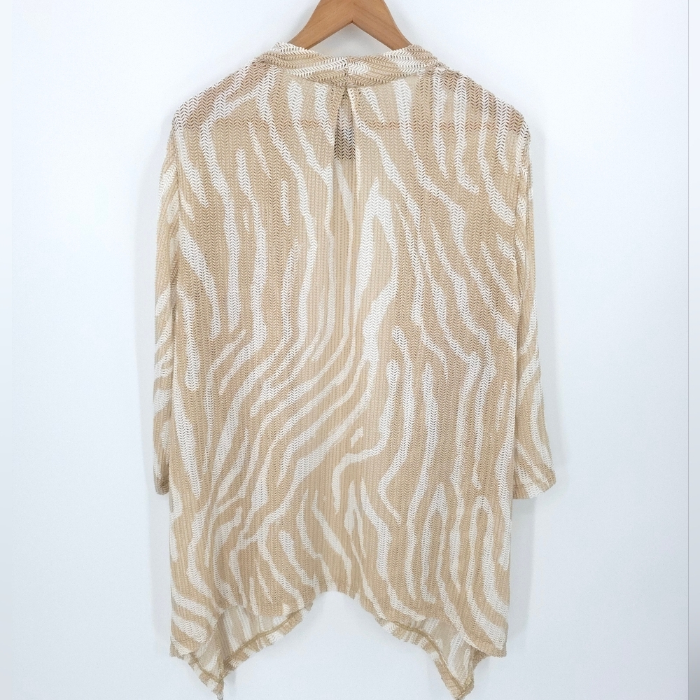 Chico's Beige and White Zebra Print Cardigan and Tank Set - Picture 4 of 16